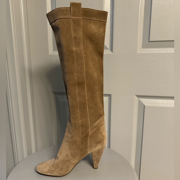 Fornarina taupe genuine suede boots 2000s vintage size 39 slouch style - Picture 4 of 16